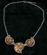 Triple Ammonite Necklace - Million Years Old #11903-1